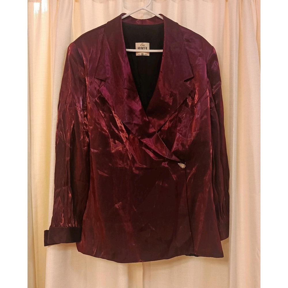 NWT Eve Hunter By Mr K Wine/Metallic X Front Long Sleeveâ Shirt Size 20L